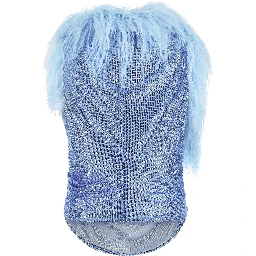 Blue Polyamide Tank Tops