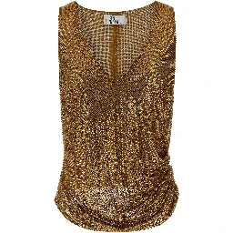 Gold Polyamide Tank Tops