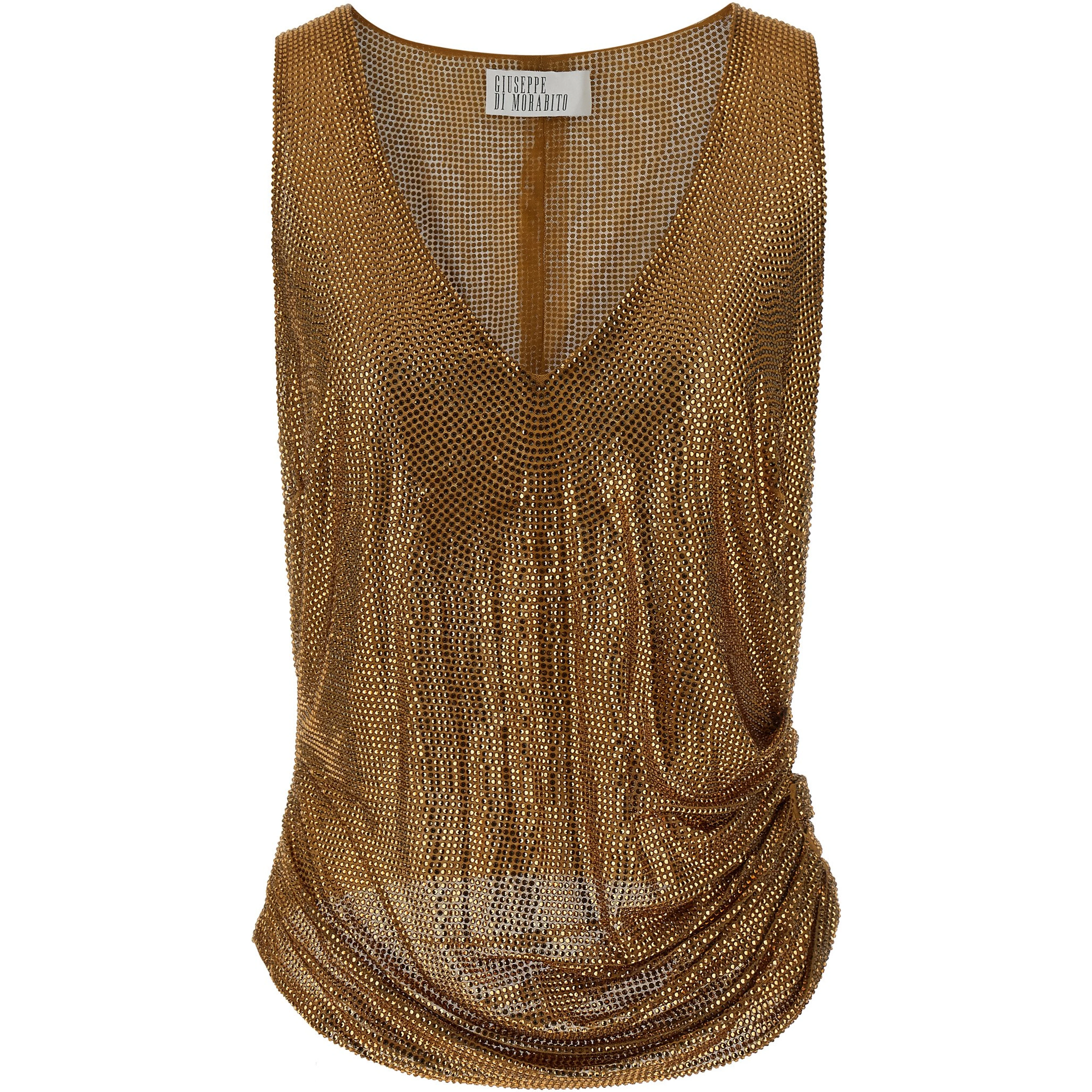 Gold Polyamide Tank Tops