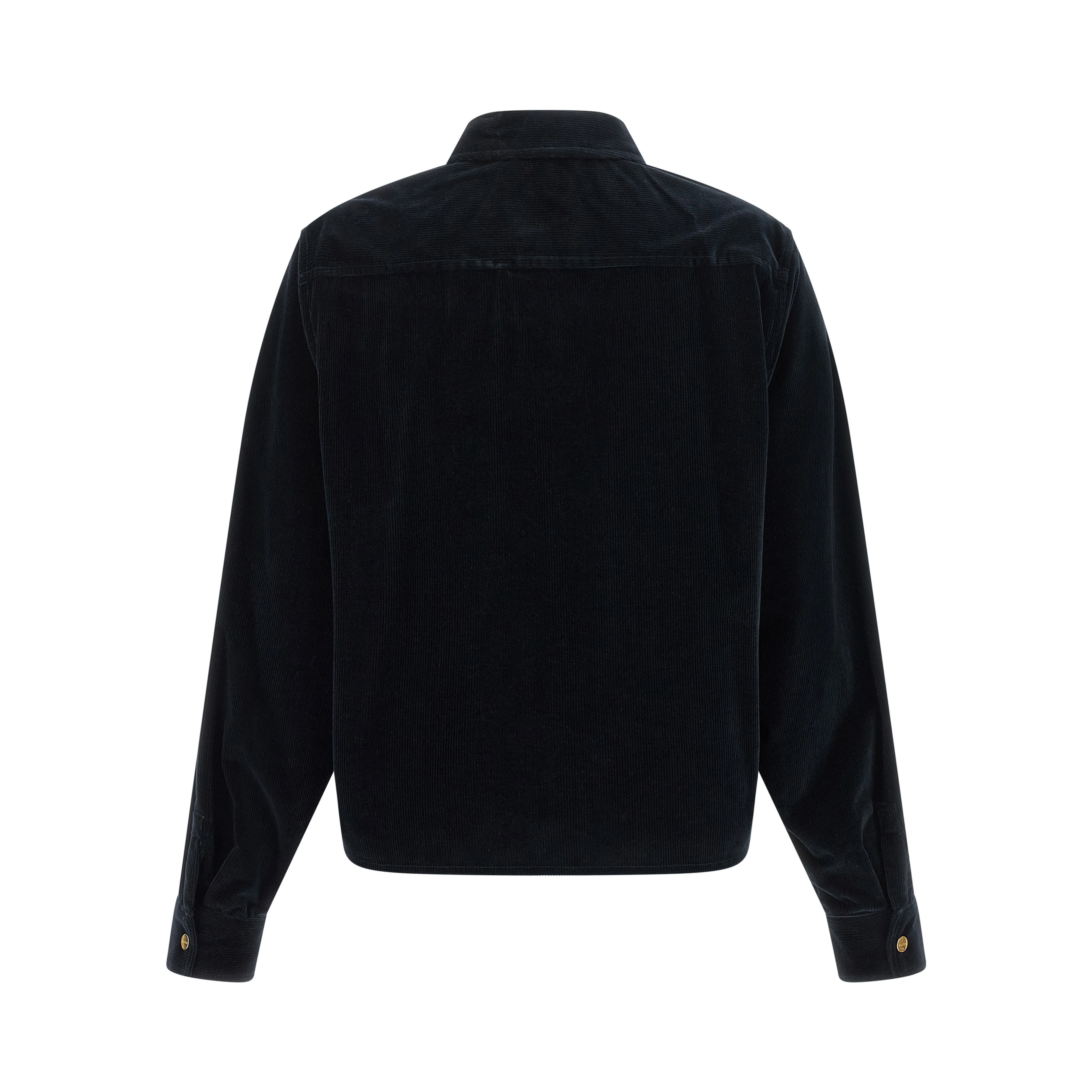 Blue Cotton Full-Length Jacket