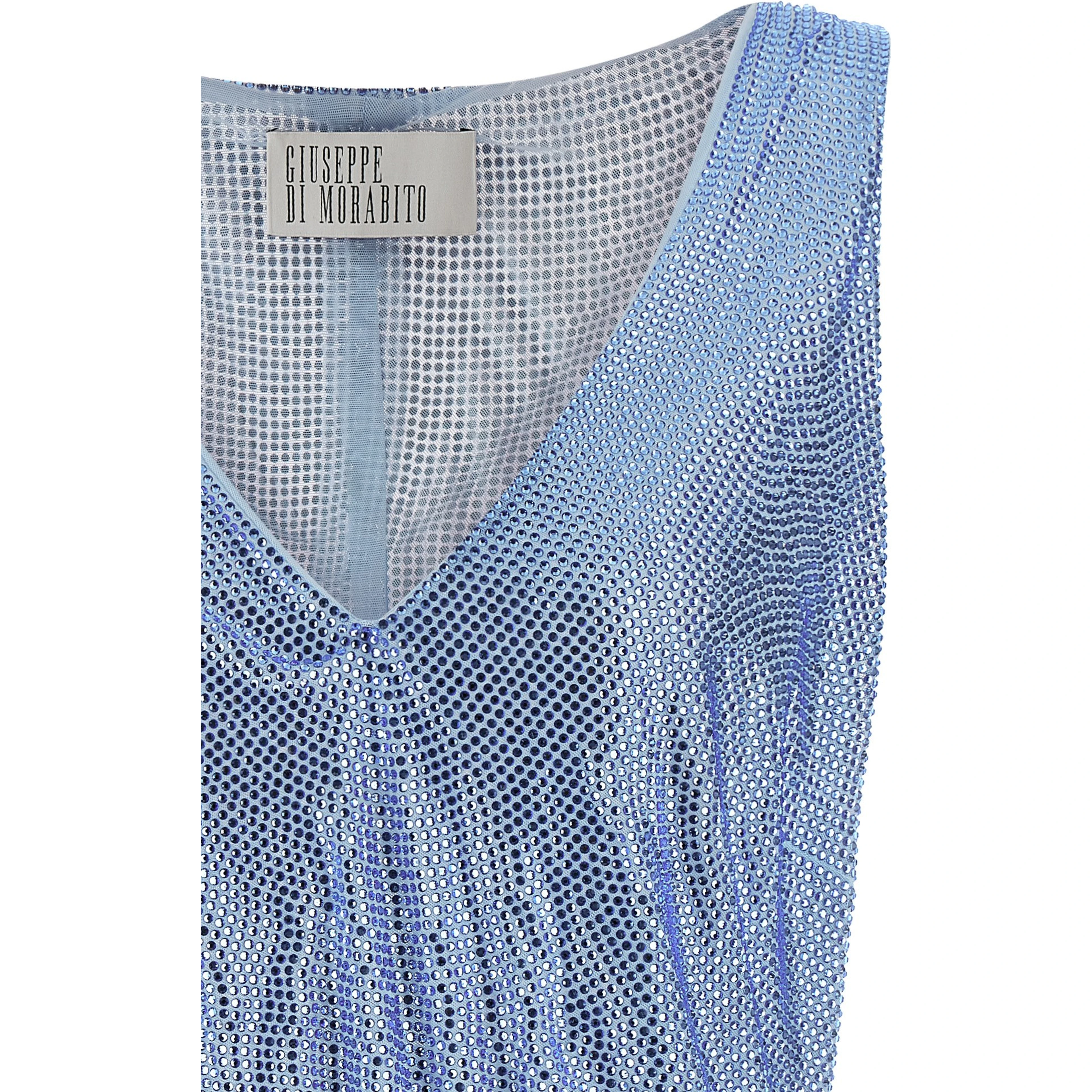 Blue Polyamide Tank Tops