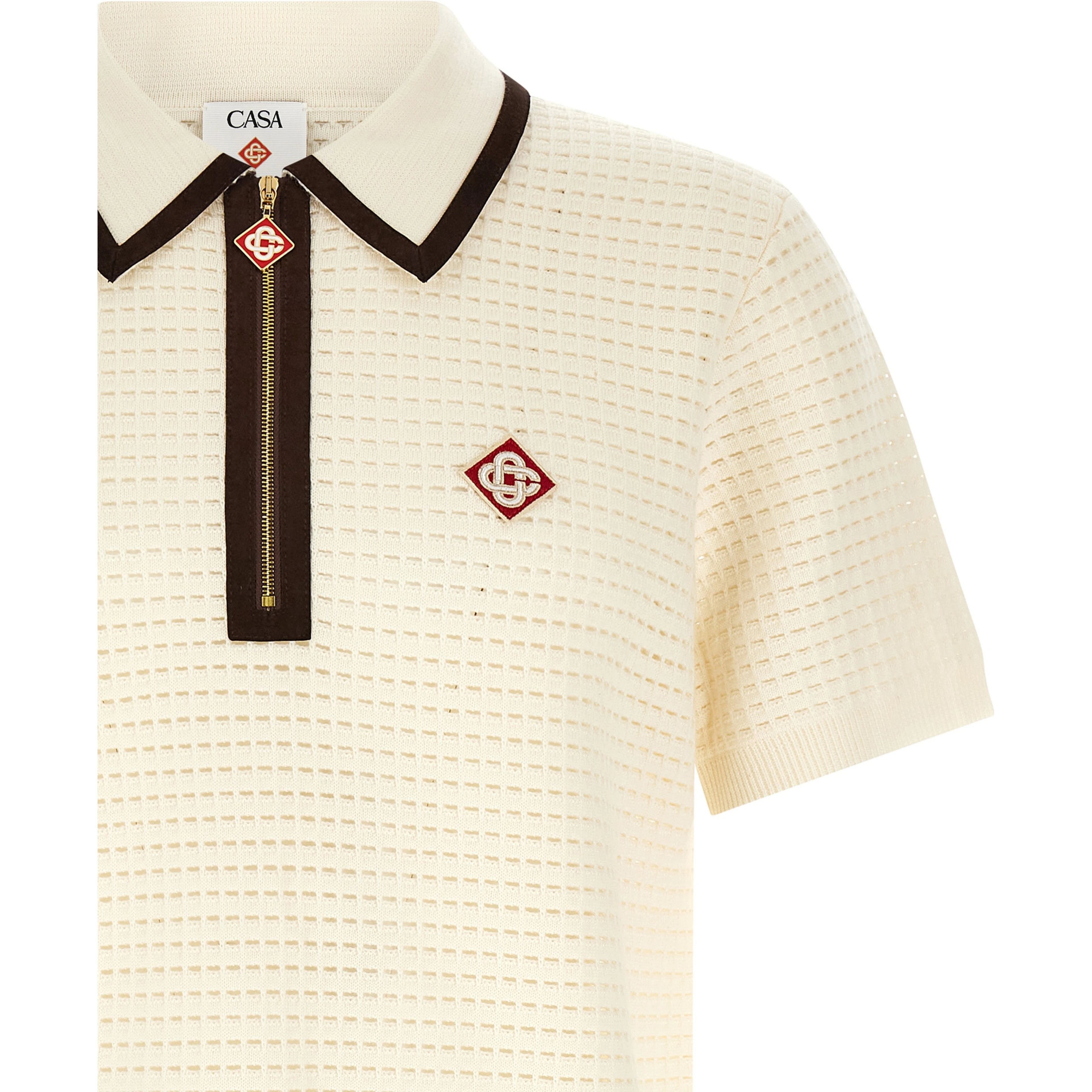 White Wool Polo Shirt