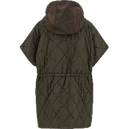 Brown Polyamide Sleeveless Jacket