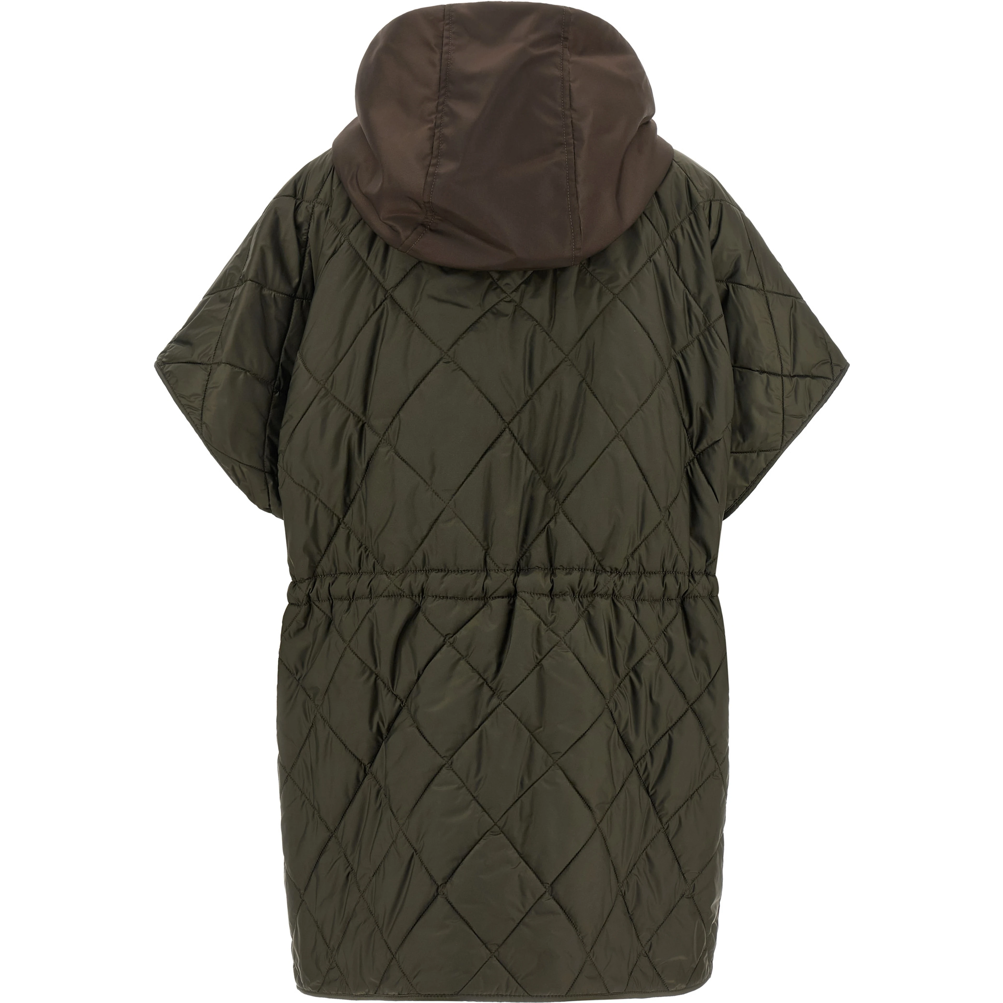 Brown Polyamide Sleeveless Jacket