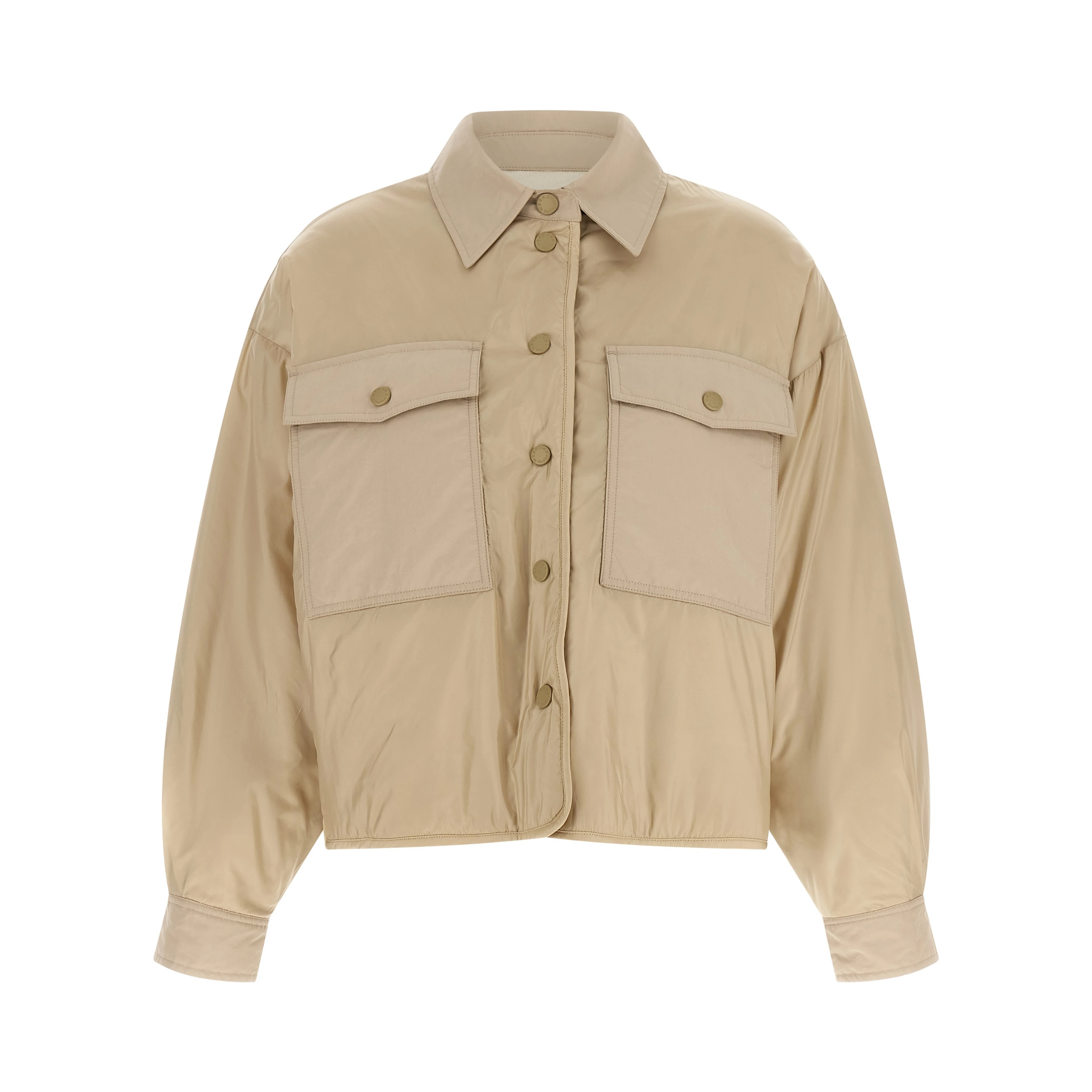 Beige Polyester Full-Length Jacket