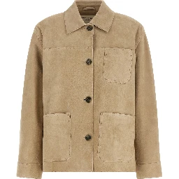 Beige Lamb Leather Leather Jacket