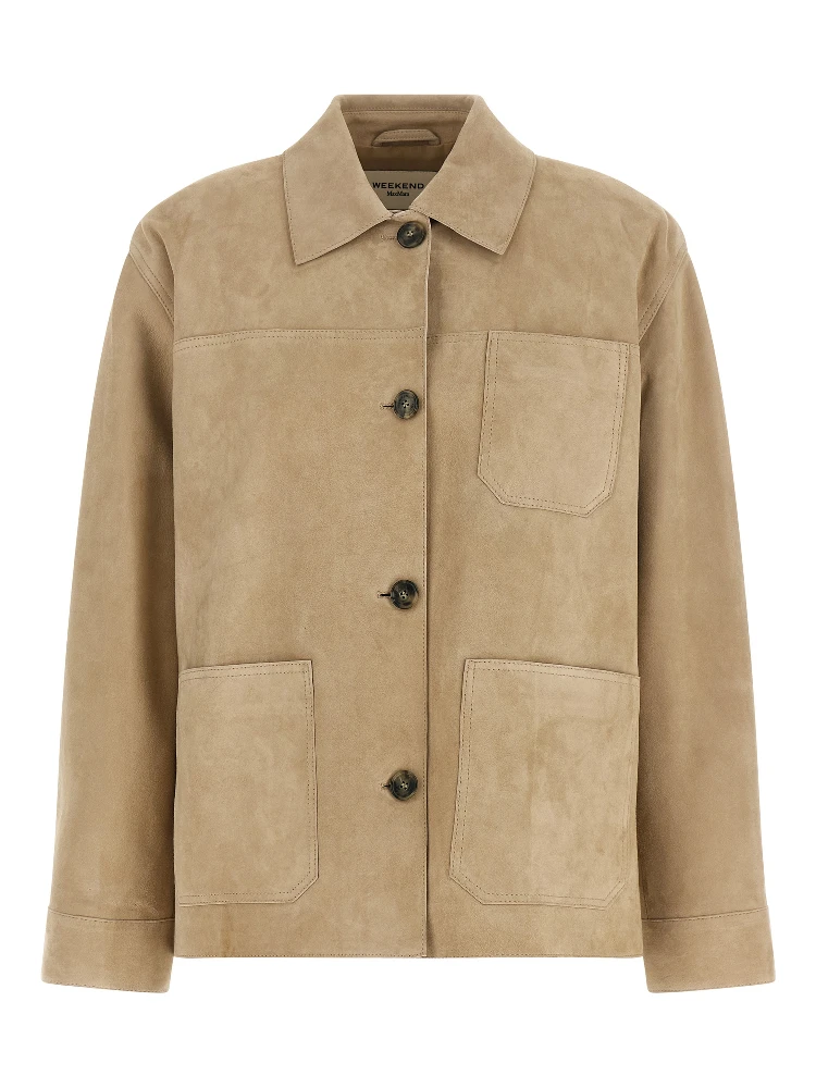 Beige Lamb Leather Leather Jacket