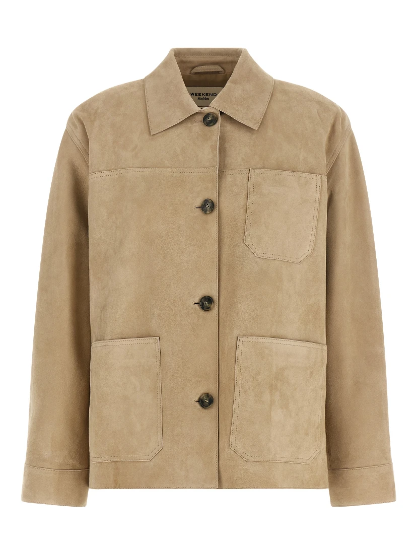 Beige Lamb Leather Leather Jacket