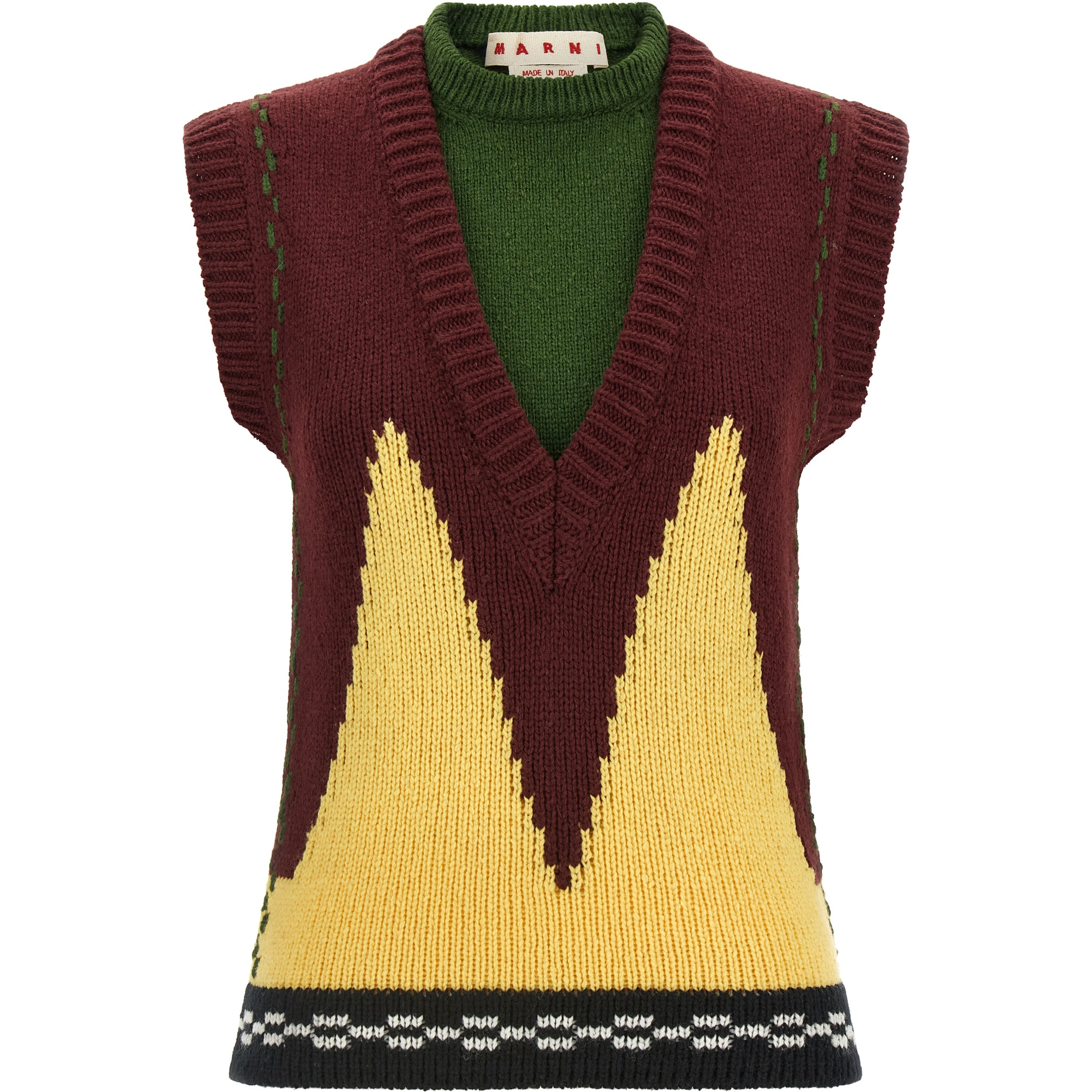 Bordeaux Wool Sleeveless Jacket