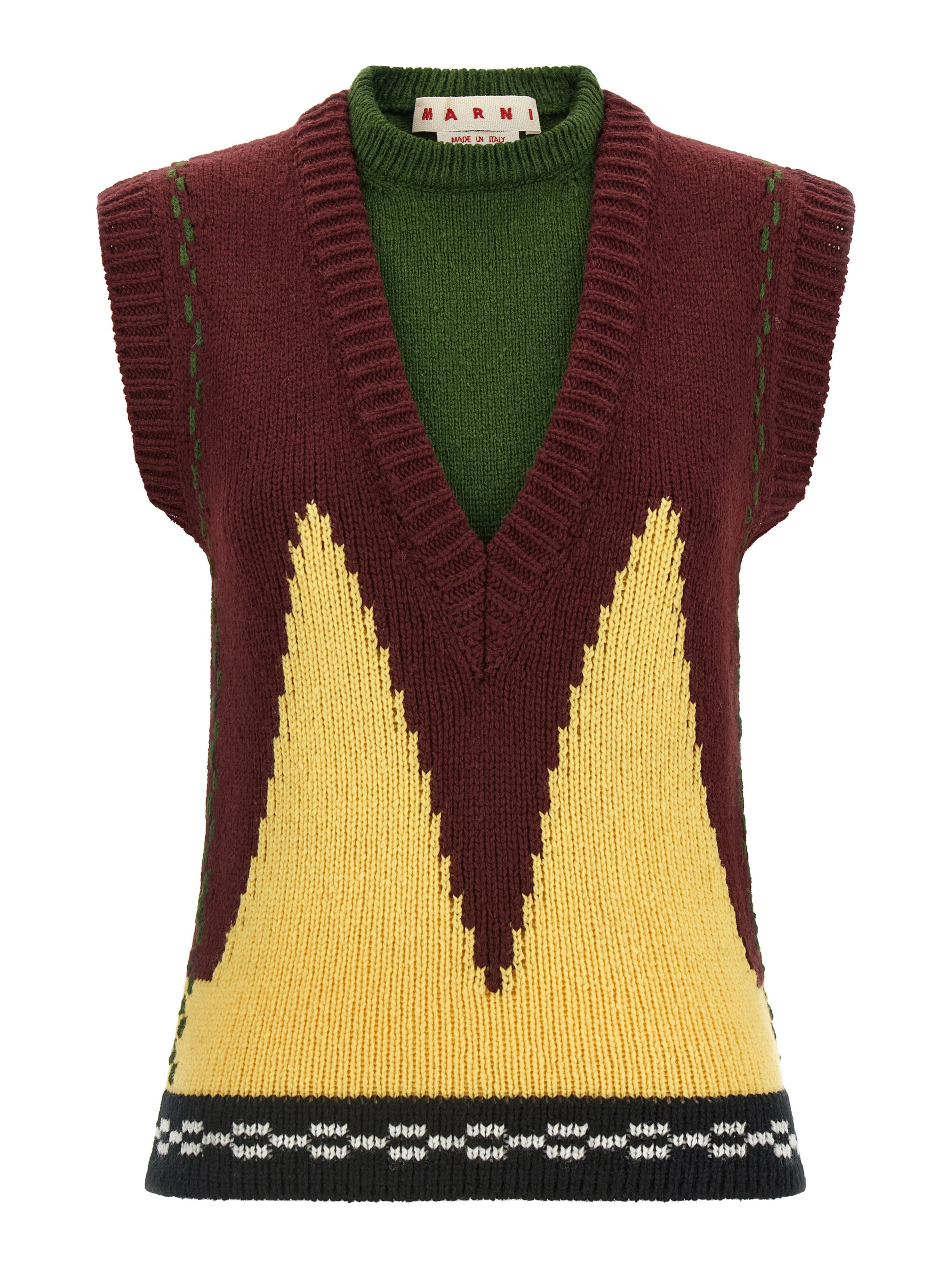 Bordeaux Wool Sleeveless Jacket
