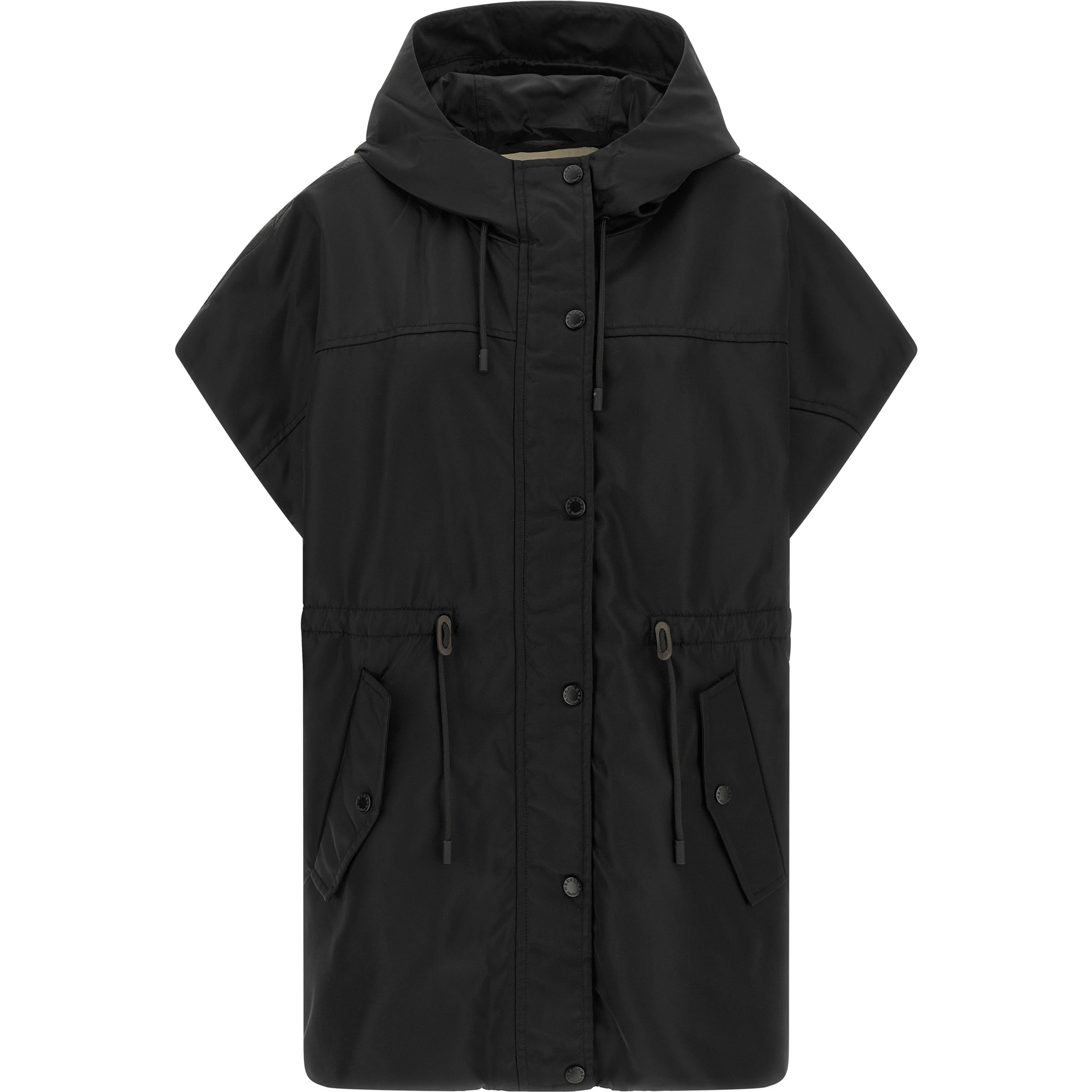 Black Polyamide Sleeveless Jacket