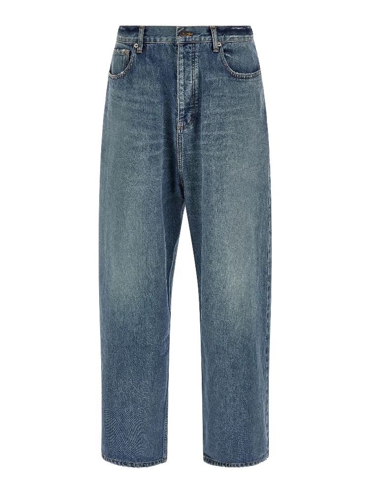 Blue Cotton Relaxed Fit Jeans