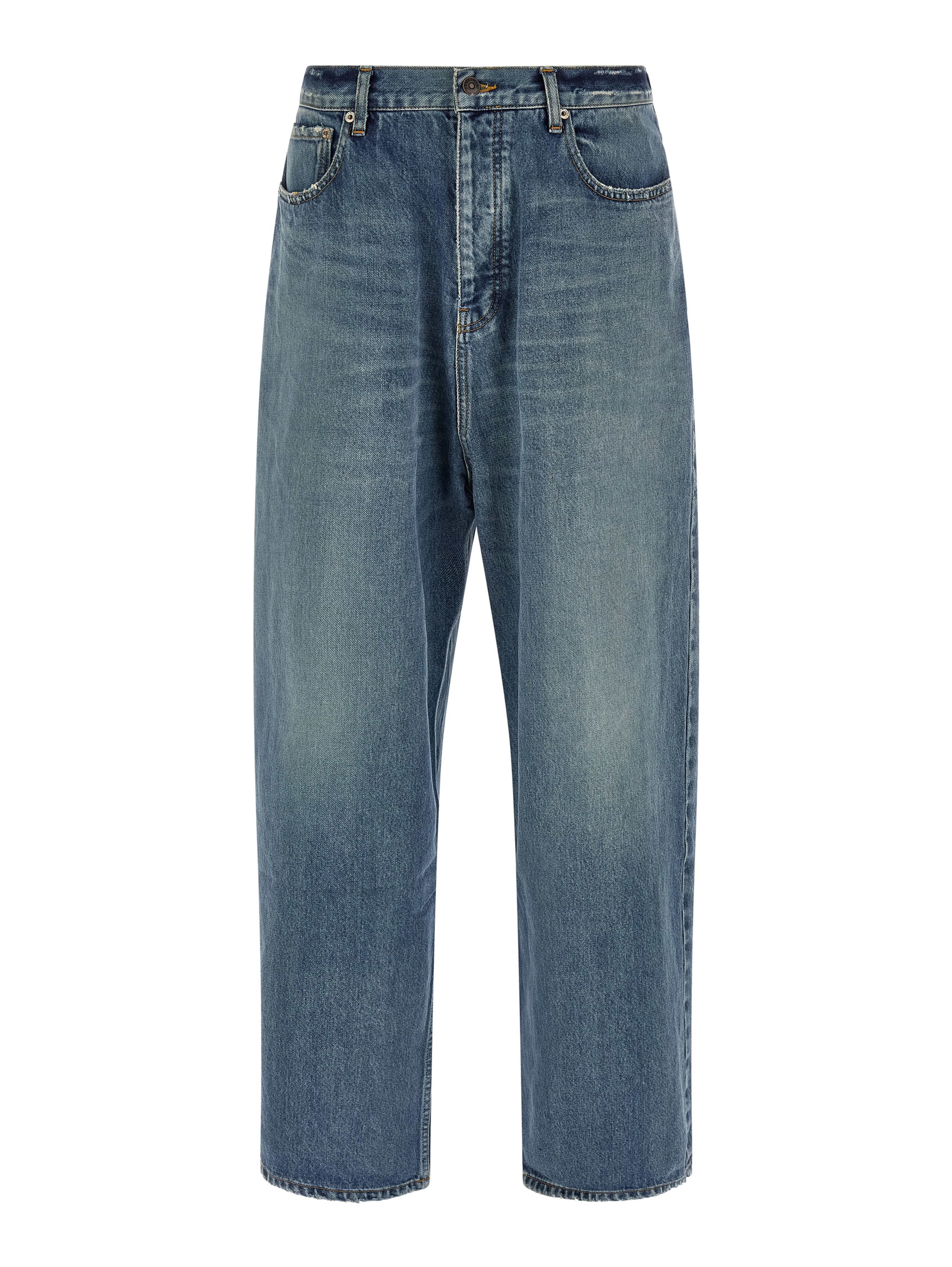 Blue Cotton Relaxed Fit Jeans