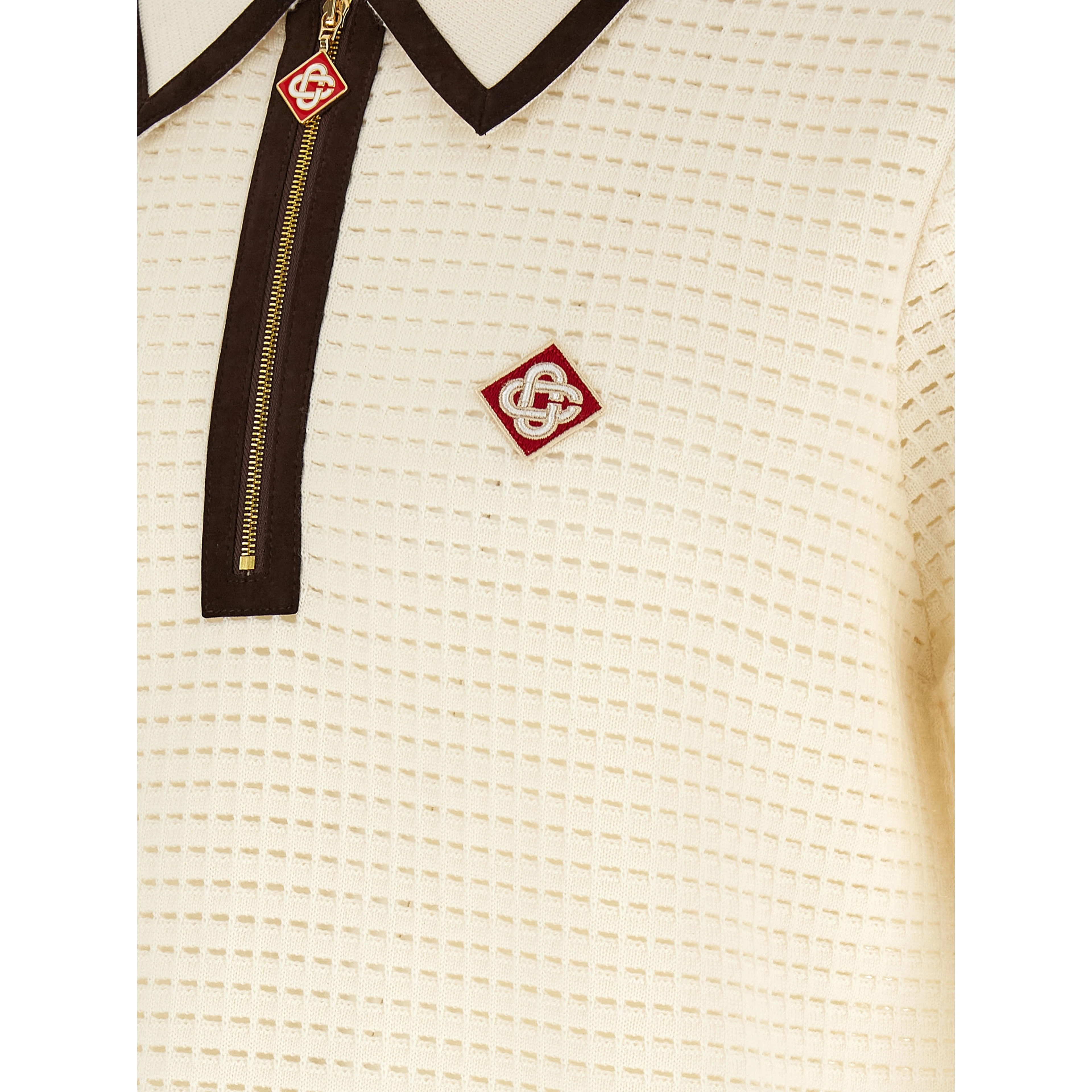 White Wool Polo Shirt