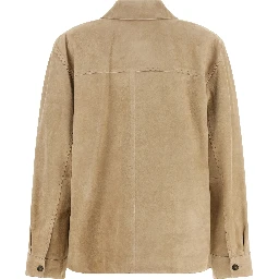 Beige Lamb Leather Leather Jacket