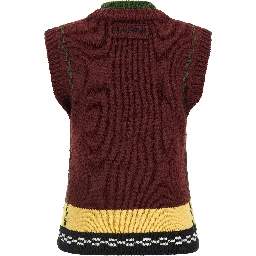 Bordeaux Wool Sleeveless Jacket
