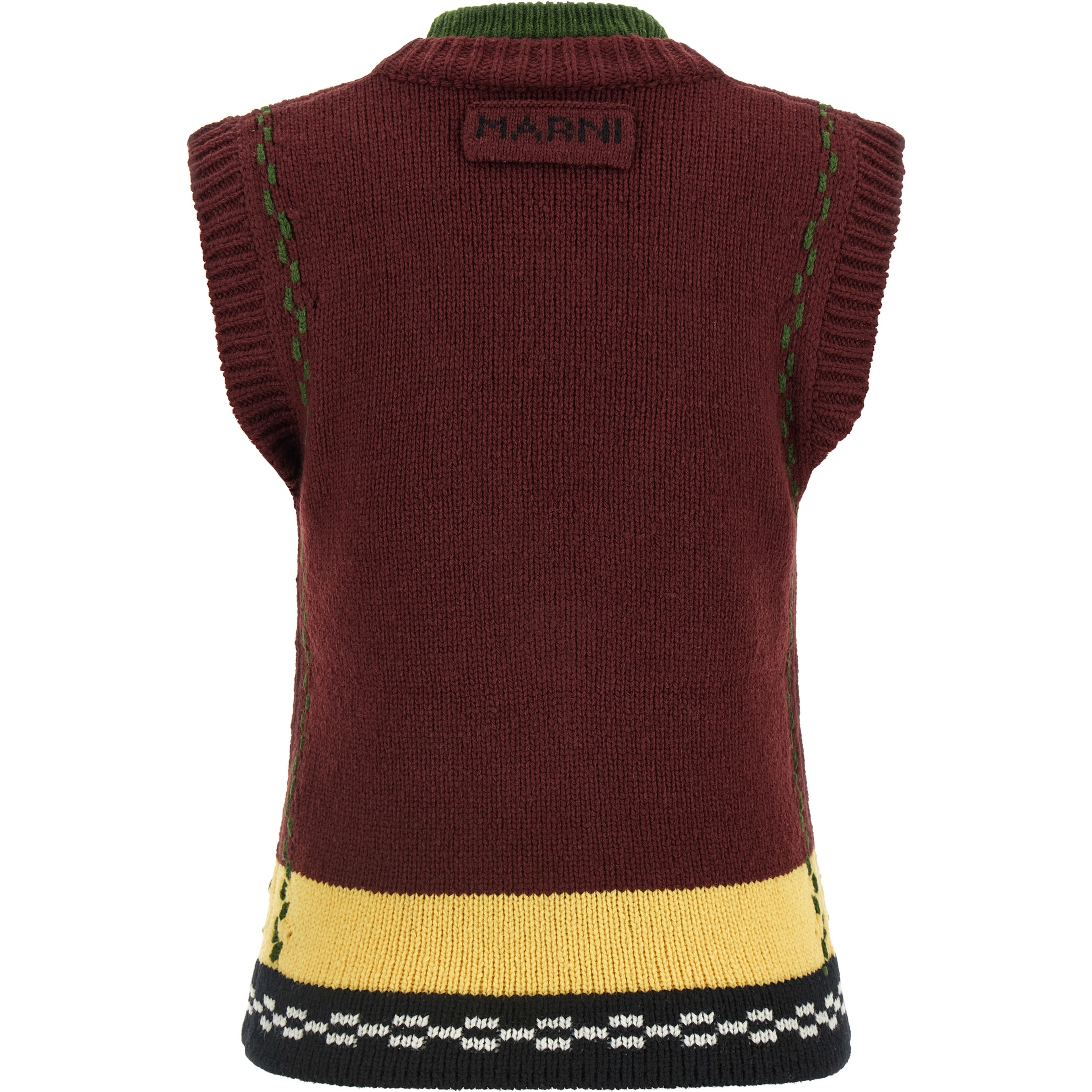 Bordeaux Wool Sleeveless Jacket