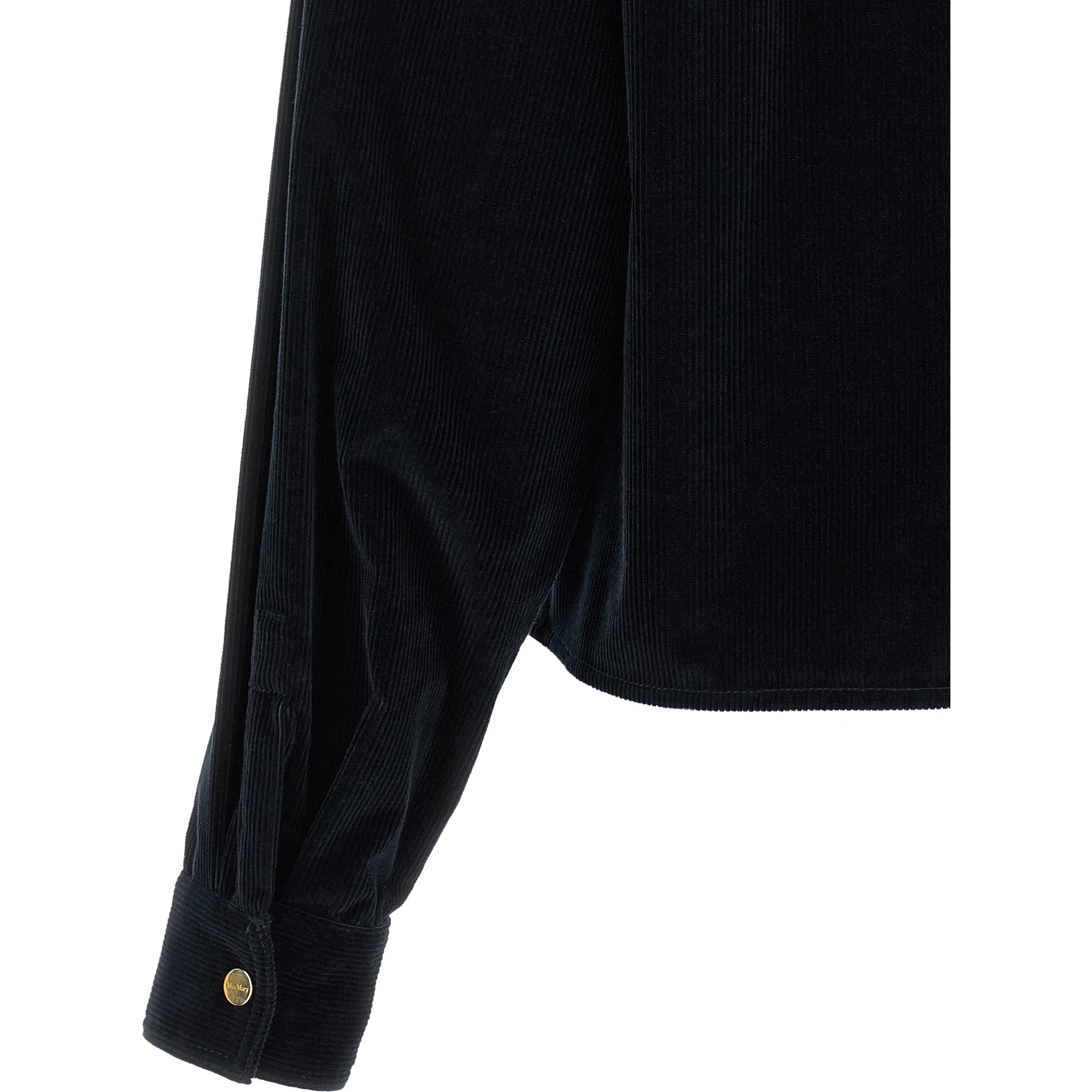Blue Cotton Full-Length Jacket