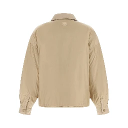 Beige Polyester Full-Length Jacket
