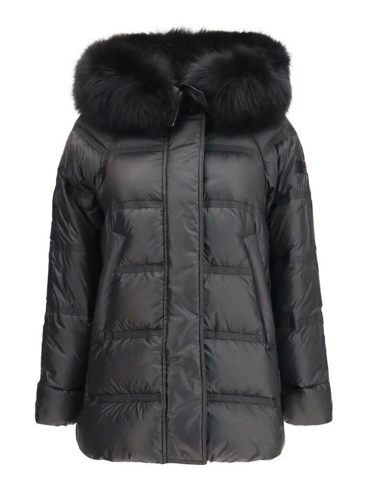 Black Polyester Full-Length Jacket