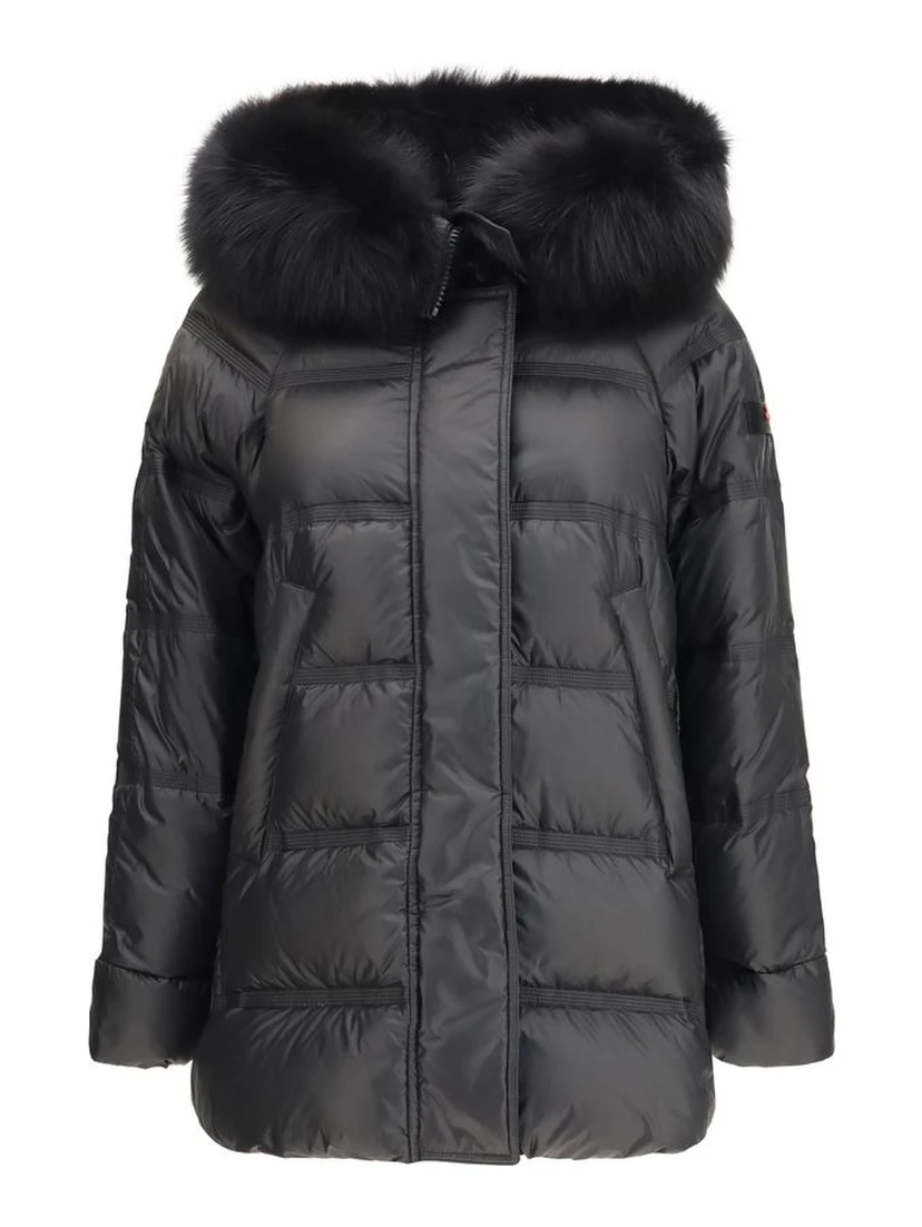 Black Polyester Full-Length Jacket