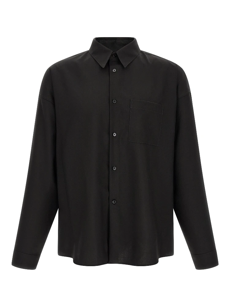 Black Virgin Wool Blouse