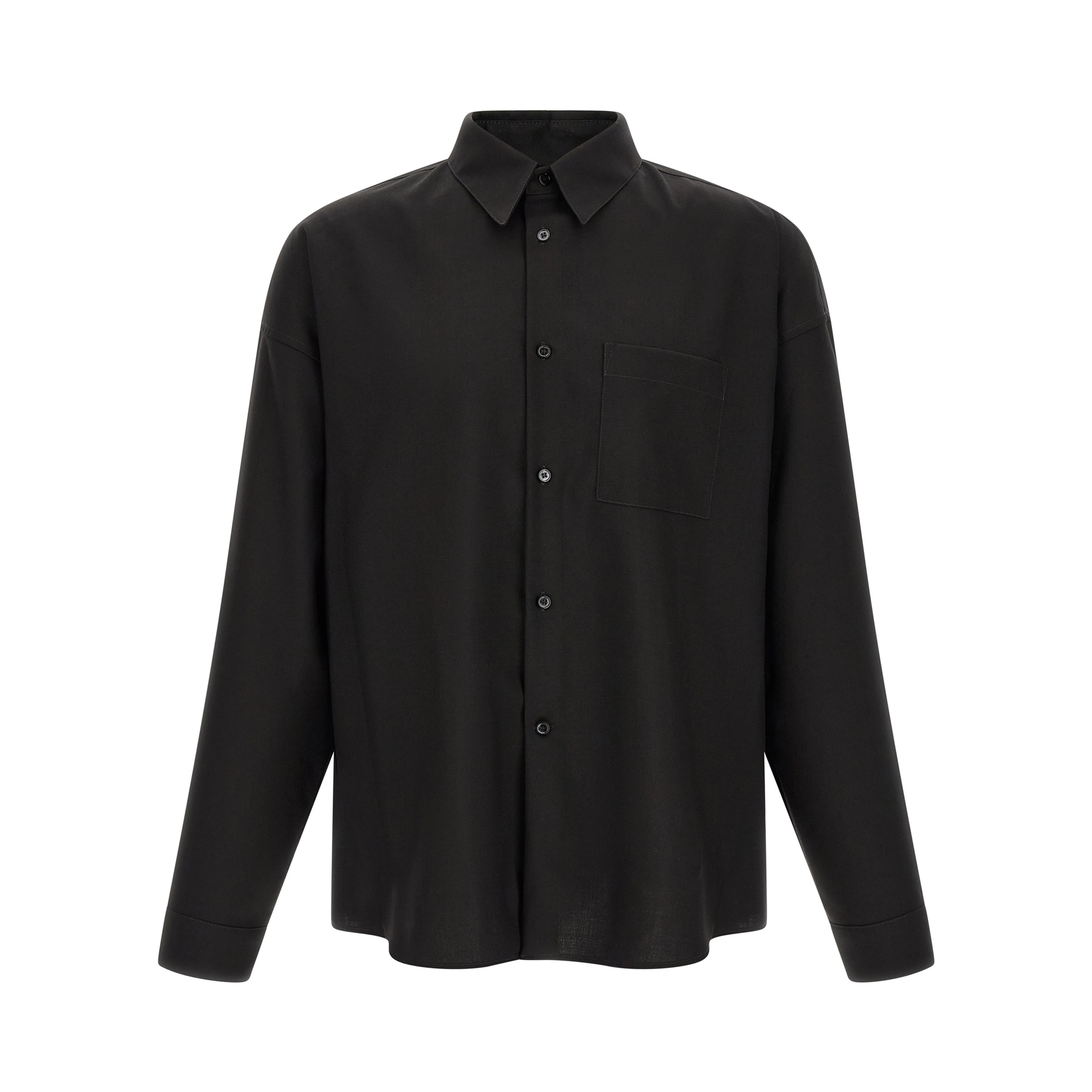 Black Virgin Wool Blouse