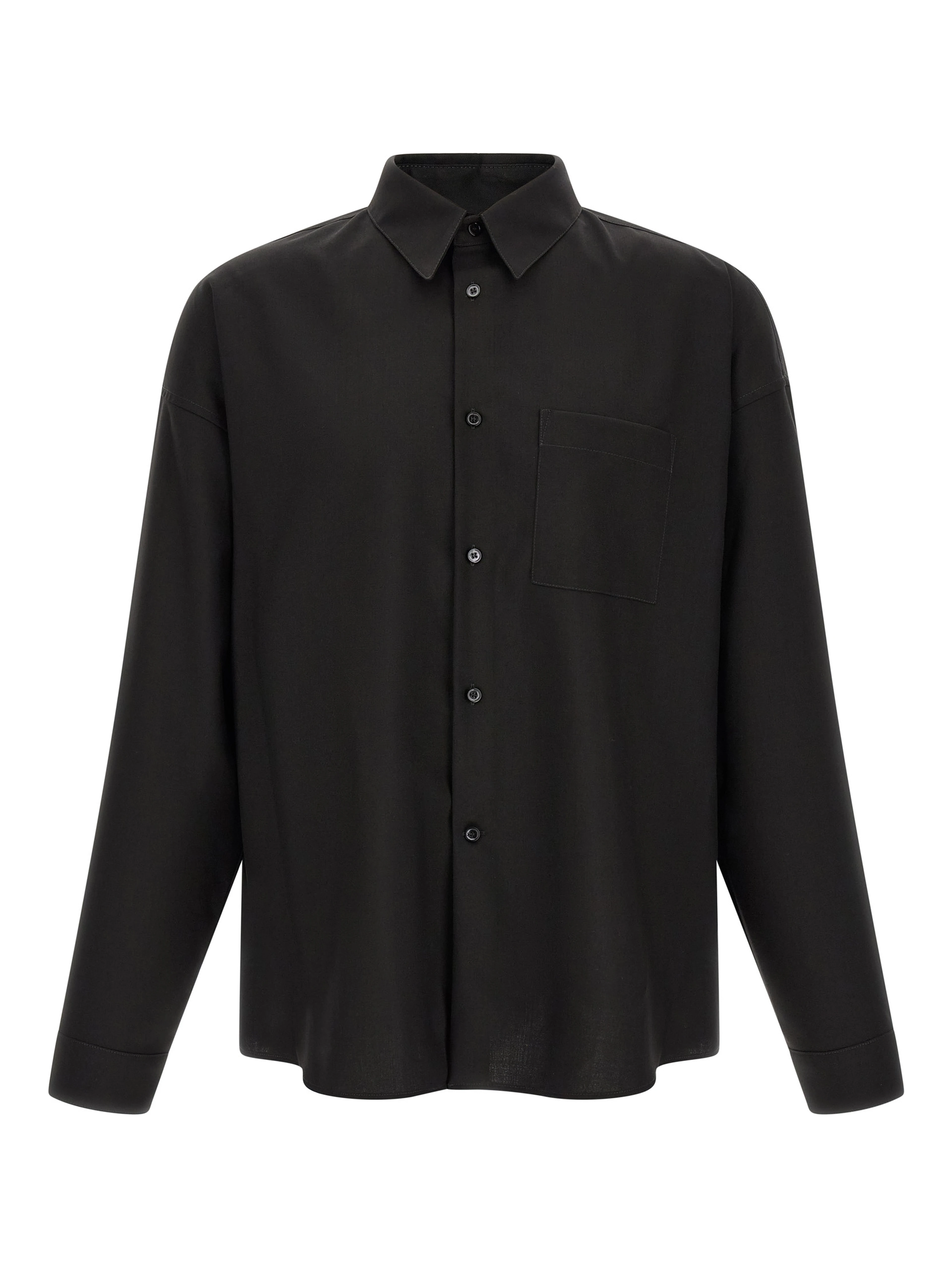 Black Virgin Wool Blouse