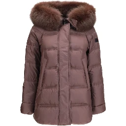 Bordeaux Polyester Full-Length Jacket