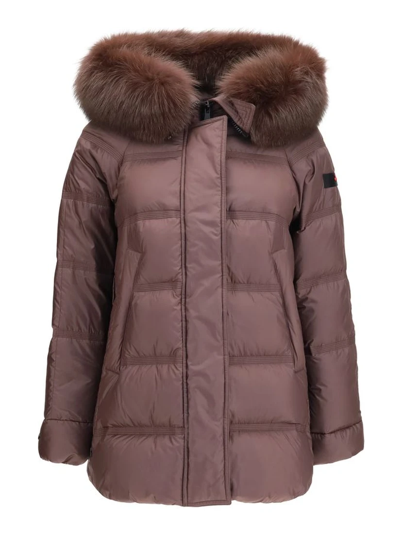 Bordeaux Polyester Full-Length Jacket