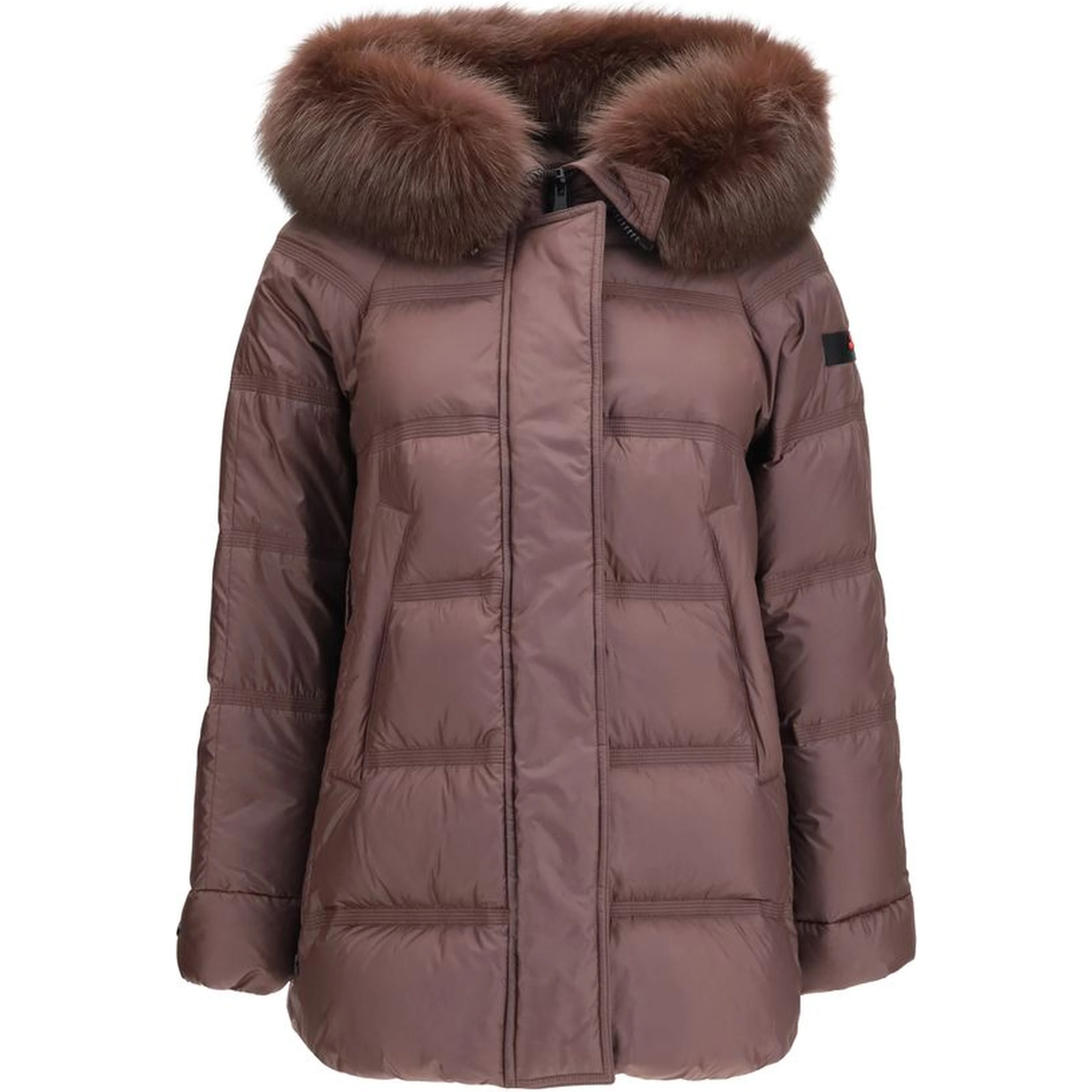 Bordeaux Polyester Full-Length Jacket