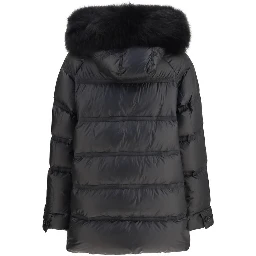 Black Polyester Full-Length Jacket