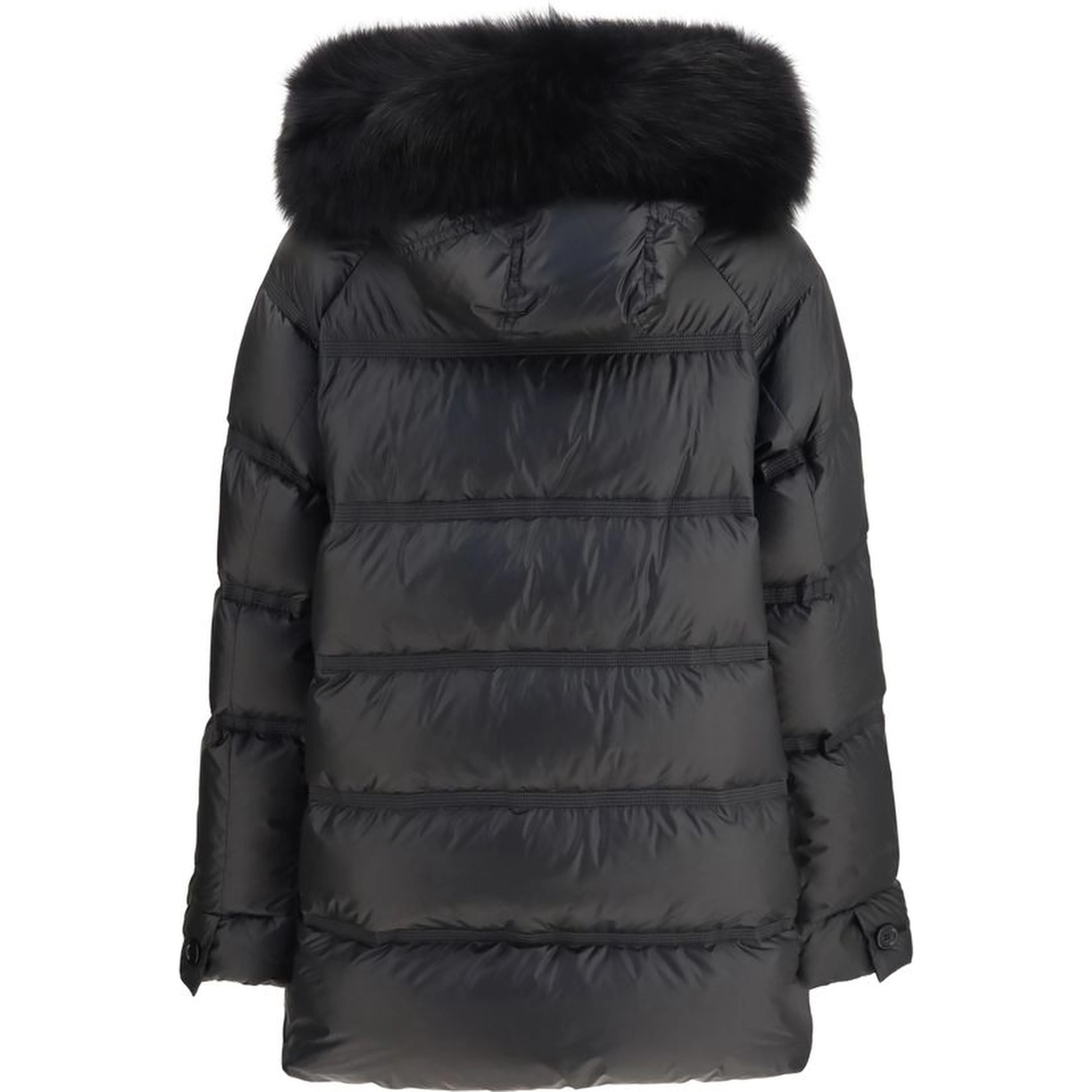 Black Polyester Full-Length Jacket