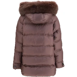 Bordeaux Polyester Full-Length Jacket