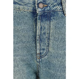 Blue Cotton Boyfriend Jeans