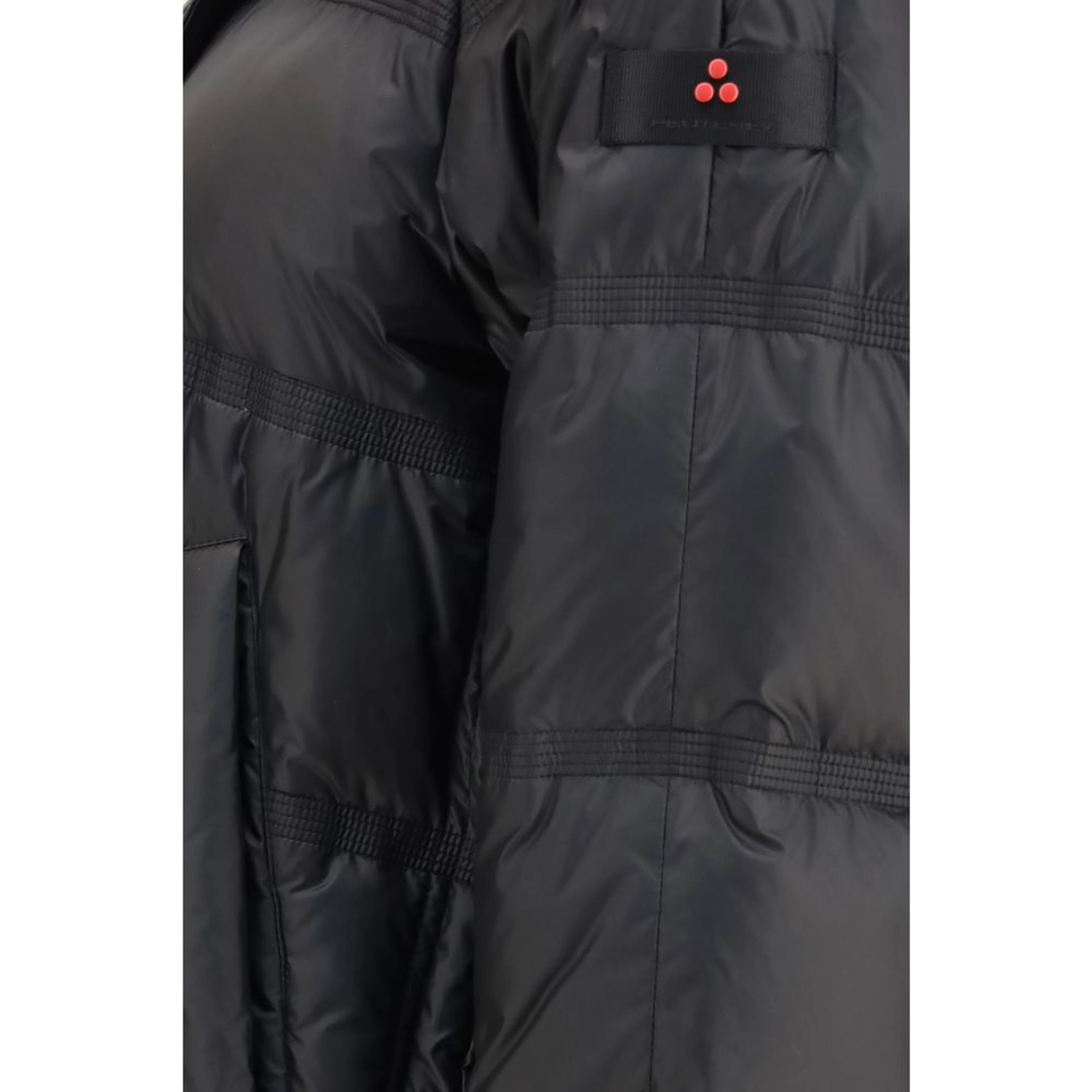 Black Polyester Full-Length Jacket