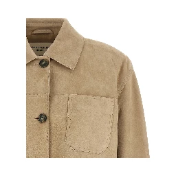 Beige Lamb Leather Leather Jacket