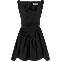 Black Cotton Short Dress