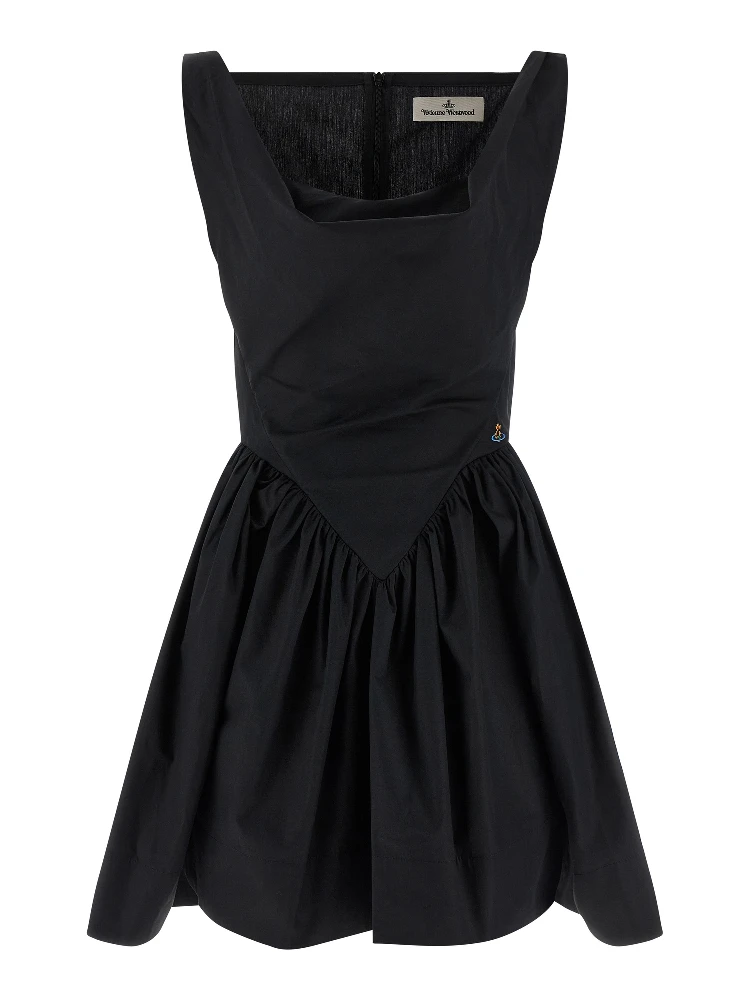 Black Cotton Short Dress