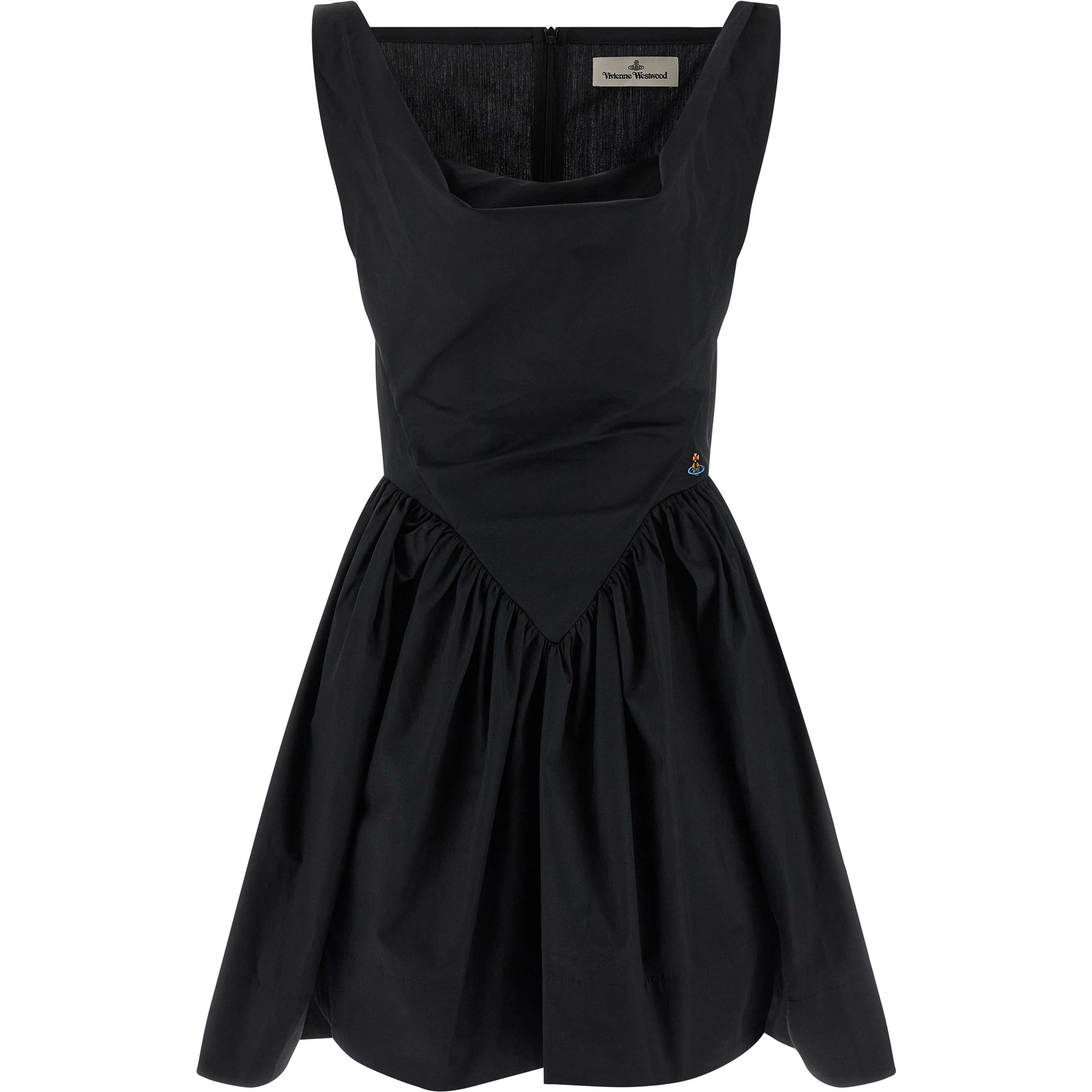 Black Cotton Short Dress