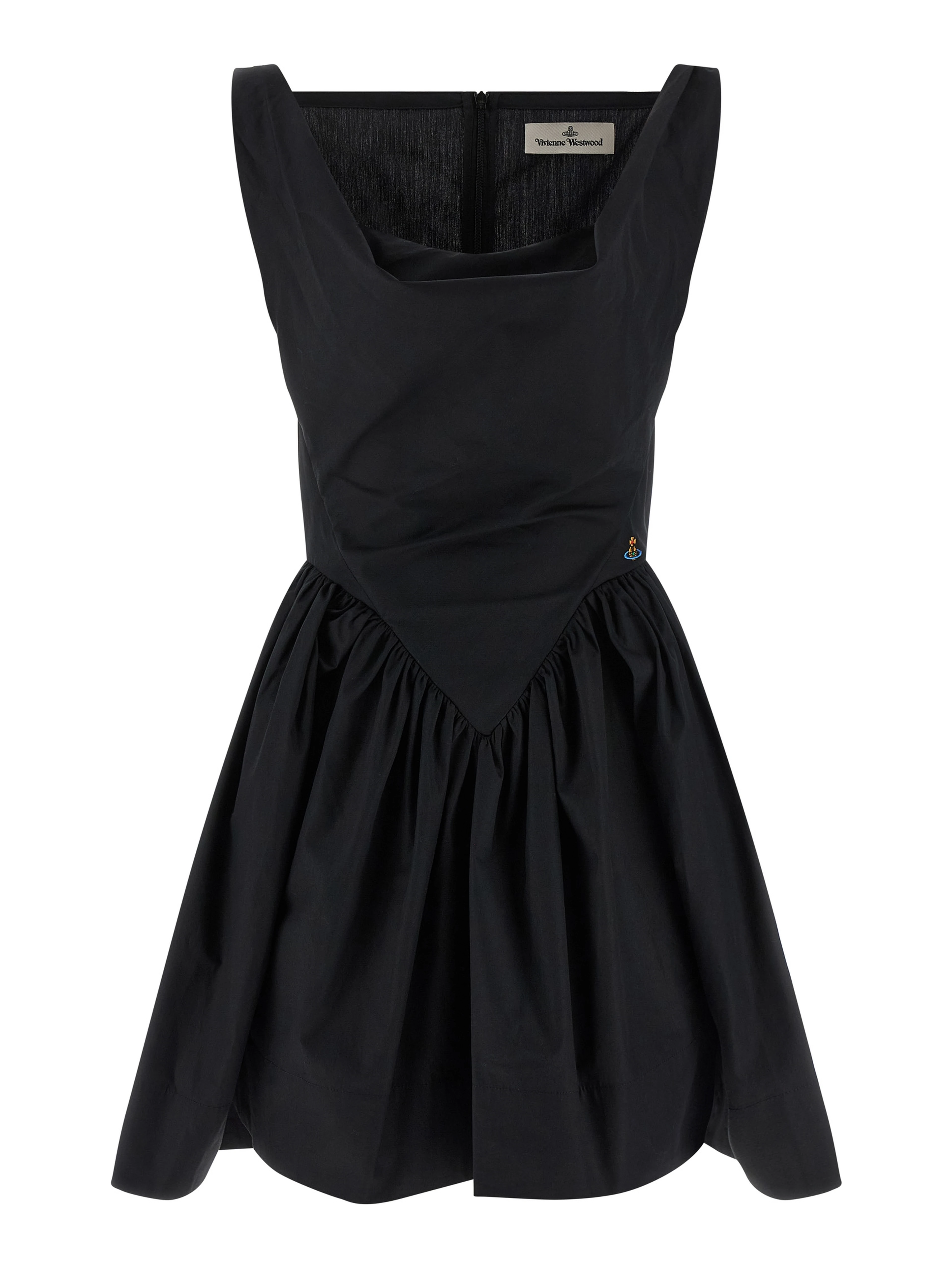 Black Cotton Short Dress