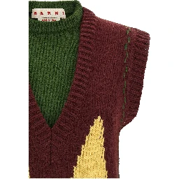 Bordeaux Wool Sleeveless Jacket