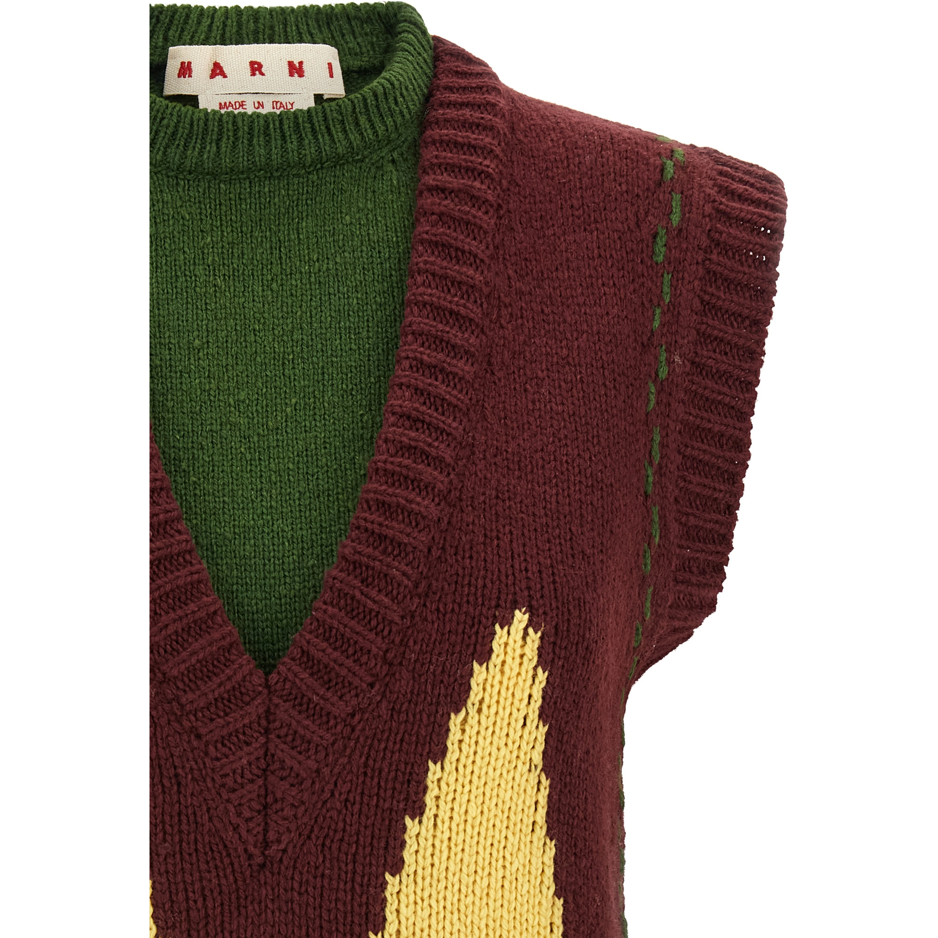 Bordeaux Wool Sleeveless Jacket