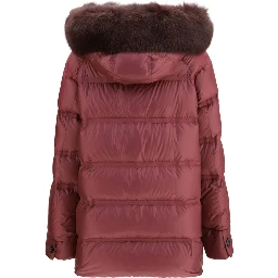 Purple Polyester Full-Length Jacket