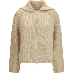 Beige Alpaca Vicugna Pacos Cardigan