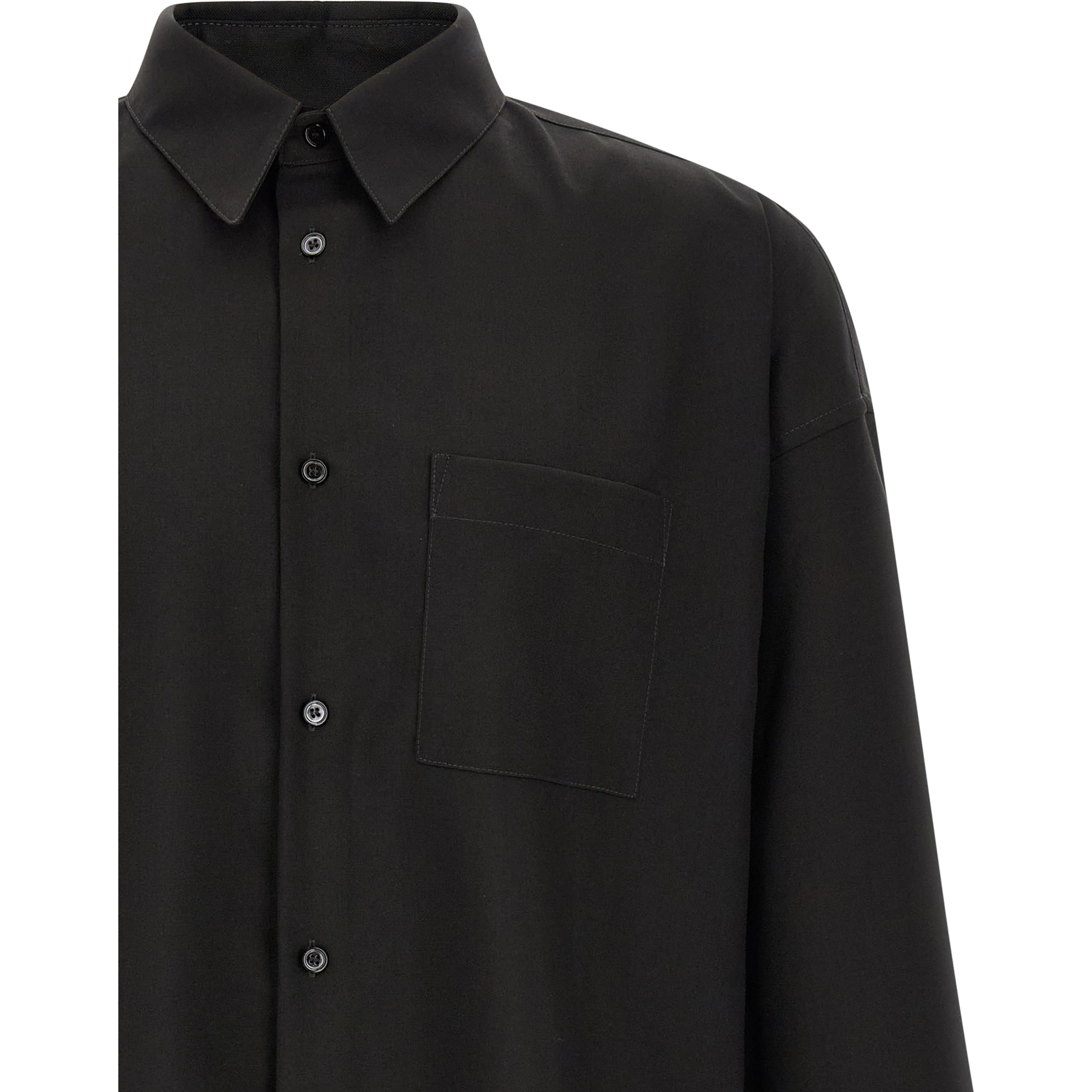 Black Virgin Wool Blouse
