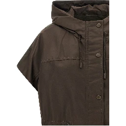 Brown Polyamide Sleeveless Jacket