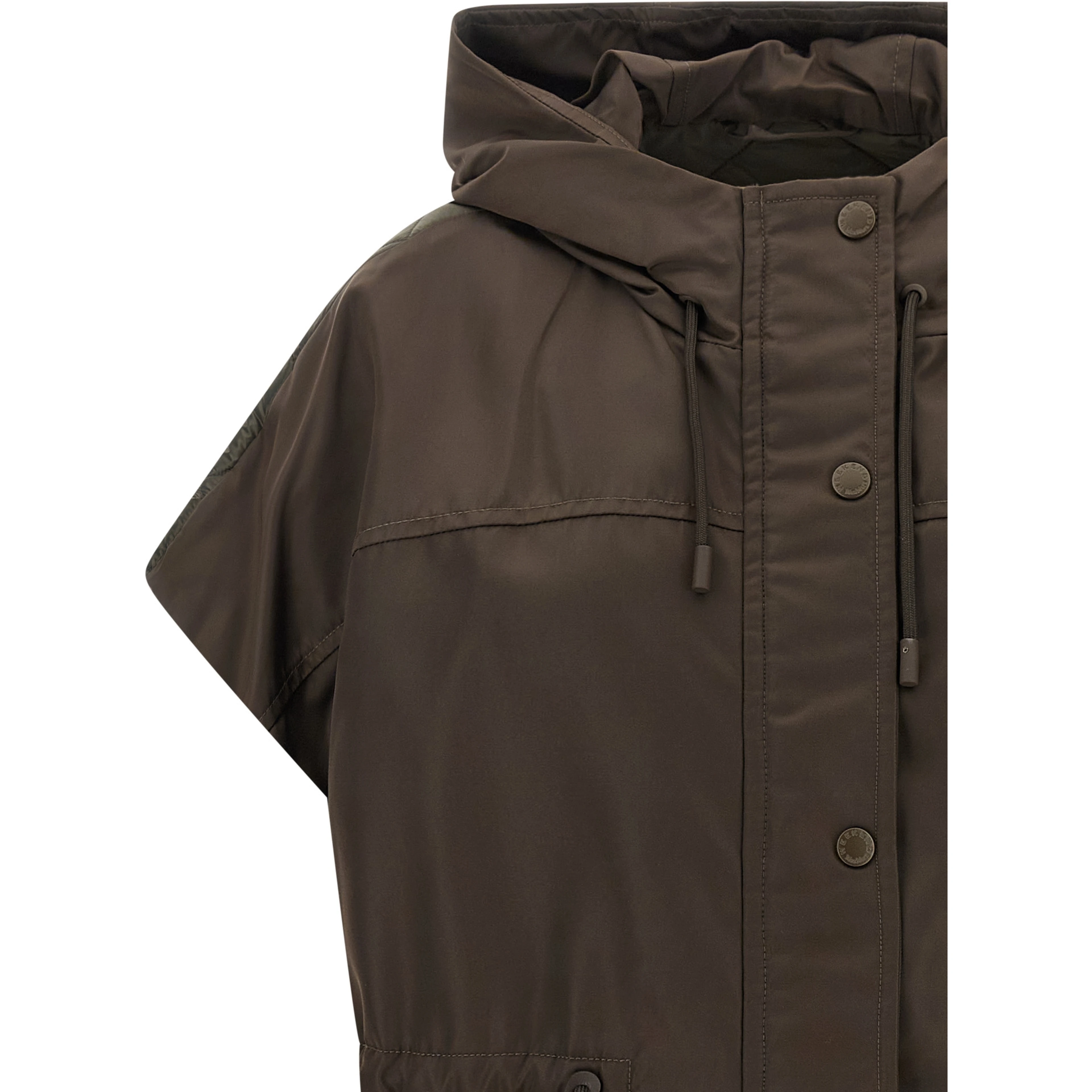 Brown Polyamide Sleeveless Jacket