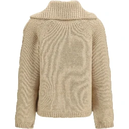 Beige Alpaca Vicugna Pacos Cardigan