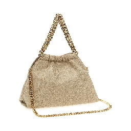 Beige Polyester Crossbody Bag